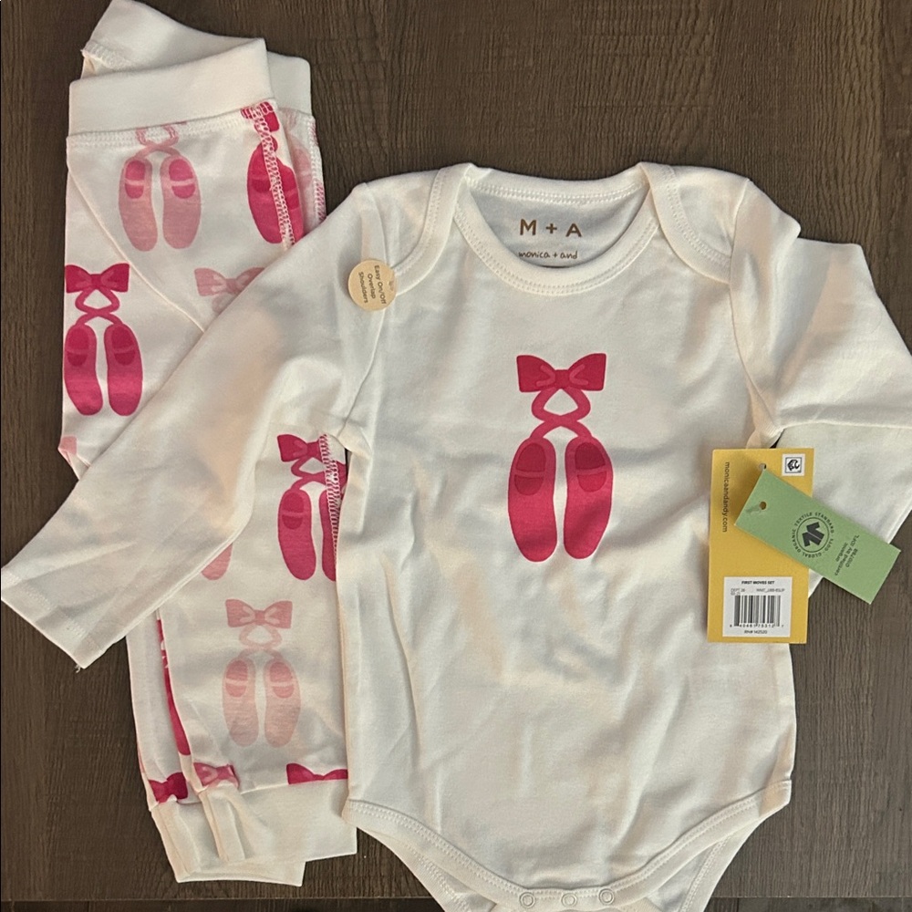 M+A Kids White and Pink Ballet Matching Set